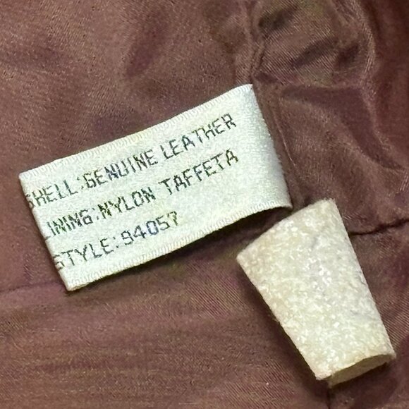 LEATHER REDISH/BROWN JACKET WILSON VINTAGE WAIST TIE/FRONT BUTTON WOMEN'S 10... - Picture 7 of 8